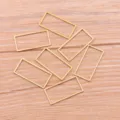 Pendentifs cadres rectangles en acier inoxydable doré pour la création de bijoux DIY. - Rectangle - Grand