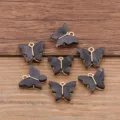 Dark Grey Resin Butterfly Charm Pendant DIY Acrylic Jewelry Accessories Necklace Craft Parts - Black