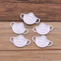 Breloques connecteur masque en alliage de zinc, 14x23mm accessoires DIY de bijoux 5pcs - Blanc