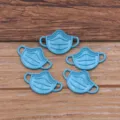 Charms Masque Médical Bleu Connecteur Bijoux en Alliage de Zinc Pendentif Bricolage - Bleu