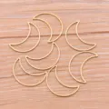 Cadres de lunette en métal demi-lune en acier inoxydable doré pour bijoux DIY et artisanat. - Lune - Grande