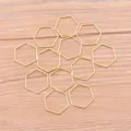 Acier inoxydable plaquage or géométrique hexagone DIY cadre pour bijoux accessoires. - Hexagone - Moyen