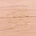 Acier Inoxydable Doré Sous Vide Plaquage Rond DIY Ouvert Lunette Pendentif Fabrication Bijoux - Rond - Moyen