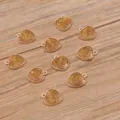 Pendentifs breloques cœur pailletés en alliage doré pour la fabrication de bijoux DIY. - Cœur / 14x17mm / Cœur Jaune