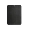 Black silicone dish drying mat with wavy texture and hanging hole for kitchen counter - S / Black