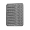 Grey silicone dish drying mat, wave pattern countertop anti-slip heat resistant pad - L / Gray