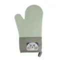 Guanto da forno in silicone verde resistente al calore per cucina e cottura domestica. - Orso arrabbiato - verde menta