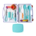 Set di strumenti da forno in silicone per bambini con misurini, cucchiai e scatola. - Set da 21 pezzi
