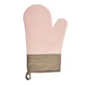 Heat resistant silicone oven mitt with diamond pattern for baking and microwave use. - Nordic Pink (Army Green Fabric)