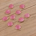 Pendentifs ronds à paillettes roses breloques KC or accessoires de bijoux DIY Lot - Rond Violet