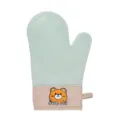 Gant de cuisine silicone résistant chaleur avec joli motif d'ours et prise antidérapante. - Vert menthe