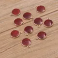 Pendentif rond rouge pailleté breloque alliage or KC accessoire bijoux DIY variante - Rond Rouge