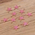 Pendentifs étoile à paillettes roses breloques en alliage pour fabrication de bijoux DIY - Violet avec Étoiles Noires