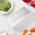 Stainless steel kitchen grater with container, multi-functional cheese and vegetable shredder. - Style 3 (YR2307-10-3)