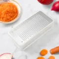 Stainless steel cheese grater kitchen tool with container for shredding food vegetables. - Style 1 (YR2307-10-1)