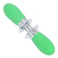 Spiedini per mais in acciaio inossidabile con manici ergonomici in TPR per barbecue facili. - Confezione da 2 / Verde