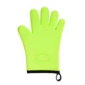 Grüner Silikon-Ofenhandschuh mit fünf Fingern, hitzebeständiger Backhandschuh rutschfest. - Grün