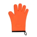 Oranger Silikon Ofenhandschuh, hitzebeständiger Fünf-Finger Backhandschuh zum Kochen. - Orange