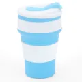 Tazza da caffè da viaggio in silicone pieghevole tazza d'acqua portatile riutilizzabile. - Sacchetto in PP / Blu