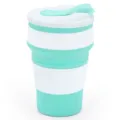 Tazza da caffè da viaggio pieghevole in silicone tazza telescopica portatile con coperchio. - Sacchetto in PP / Verde