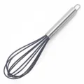 Edelstahl Griff Silikon Schneebesen 10 Zoll 5 Draht manueller Eierschlaeger zum Backen - Schwarz