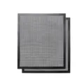 Non-stick BBQ grill mesh mat, fiberglass mesh sheet for outdoor grilling and baking 2pcs - Edge Binding Design / 2 Pieces/Pack / Black