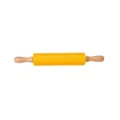 Rouleau à pâtisserie en silicone jaune avec poignées en bois pour cuisine antiadhésif. - 30cm Moyen / Jaune