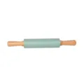 Rodillo de cocina de silicona verde con mangos de madera para hornear superficie. - 38cm Grande / Verde