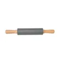 Rodillo de amasar de silicona con asas de madera, rodillo antiadherente gris para repostería. - 38cm Grande / Gris
