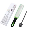 Stainless steel cheese grater with protective cover, cleaning brush and packaging box. - Color Box Medium Teeth + Brush