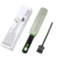 Stainless steel cheese grater zester with protective cover and cleaning brush for kitchen use. - Color Box Coarse Teeth + Brush