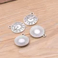 Ciondoli orologio rotondo steampunk in lega di zinco accessori per gioielli fai da te. - Argento antico