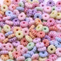 Acrylic resin striped candy beads, colorful round spacer beads for kids DIY jewelry making - No. 1 / 100pcs Pack