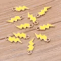 Colgantes de rayo esmaltados en oro KC dijes para accesorios de joyería de bricolaje lot - Amarillo