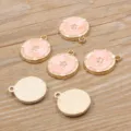 KC Gold Legierung Tropföl Stern runde Anhänger, ideal für DIY Schmuck Zubehörteile. - Stern / Rosa