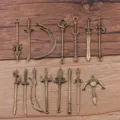 Retro bronze weapon pendants DIY alloy charms sword knife halberd jewelry making accessories - Set of 10 / Antique Bronze
