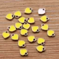 Kleine gelbe Herz Metall Anhänger Charms für DIY Schmuckherstellung Nagelkunst Taschenzubehör. - Gelb