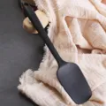 Mini espátula de silicona negra para hornear, raspar pasteles y mezclar crema en cocina. - Negro