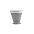 Taza de viaje plegable de silicona portátil, botella de agua compacta para deportes al aire libre. - 200ml / Gris