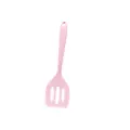 Pequeña Espátula Ranurada de Silicona Antiadherente Resistente al Calor Utensilio Cocina - Rosa