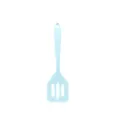 Pequeña espátula ranurada de silicona azul, utensilio de cocina antiadherente resistente al calor. - Azul claro