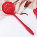 Cuchara espumadera de silicona roja utensilio de cocina resistente al calor colador. - Espumadera / Rojo
