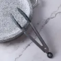 Pinza de cocina de acero inoxidable con puntas de silicona gris, 9 pulgadas para barbacoa y hornear - Gris