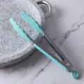 Pinza de Silicona de 9 Pulgadas Verde Menta de Acero Inoxidable Para Barbacoa Cocina - Azul Azur