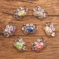 DIY resin transparent crab pendants with colorful glitter and beads for handmade necklace crafts. - Random Mixed Colors
