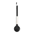 Pinza de cocina de acero inoxidable con cabeza de nailon negro para barbacoa y ensalada. - Pinza para Alimentos de Cabeza Redonda / Negro