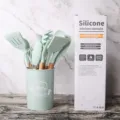 11Pcs Silicone Kitchen Utensils Set Wooden Handle Non-Stick Cookware Tools with Storage Holder - Set with Color Box