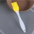 Silicone basting brush for baking, BBQ oil brush with transparent handle and yellow head. - Yellow
