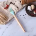 Silikon Backpinsel mit Holzgriff Kuechen Pinsel zum Backen und Kochen Oelpinsel Kuechenhelfer - Blauer Ölpinsel