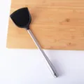 Espatula de cocina de silicona negra con mango de acero inoxidable antiadherente para sartenes - 430# Estilo de Tubo Hueco / Negro